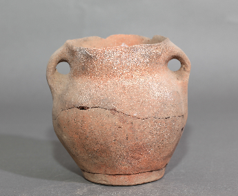 双耳红陶罐