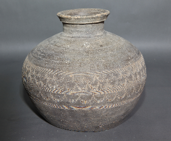 绳纹灰陶罐
